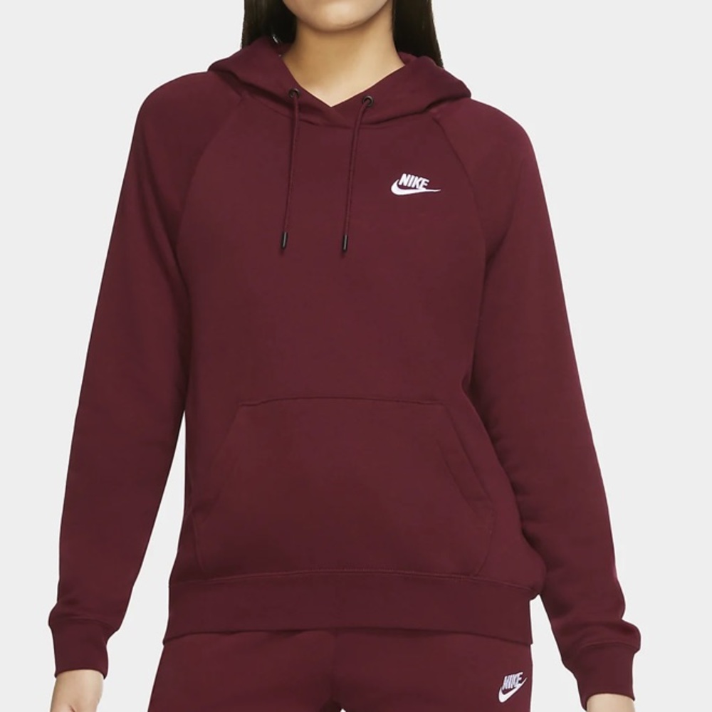 Nike Women's Fleece Pullover Hoodie Burgundy